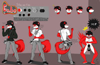 Gabe character sheet by gpainbringer55 - naked, fox, male, blushing, ring, charactersheet, trollface, vaulttec, messengerbag