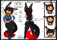 Jenna Ref by DarkHedgie - cat, female, sexy, tail, ears, fluffy, long, jen, big ass, fluffly, alt