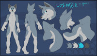 WinterTheWusky Reference sheet  by WinterTheWusky - husky, wolf, male, sci-fi, wusky