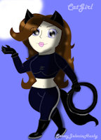 Cat Girl by SnowyJeleciaHusky - female, human, oc, singer, cat girl, yu-gi-oh, catwoman, miraculous, anotomy, melanie kaiba