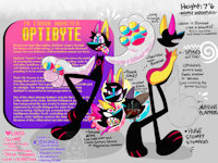 OPTIBYTE full Reference by Optibyte - paw, feet, colorful, paws, monster, teeth, me, character, ref, error, reference, myself, static, tv, expressive, optibyte