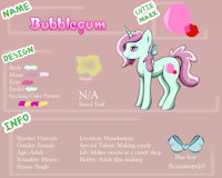 Bubblegum Reference by WetFox - female, reference sheet, oc, mlpfim, unicorn pony