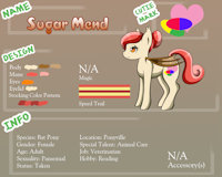Sugar Mend Reference by WetFox - female, reference sheet, oc, sugar, mlpfim, bat pony, mend