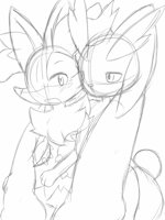rough sketch by WinickLim - pokemon, nintendo, lopunny, rough sketch, braixen