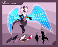 Draco Ref Sheet by Shikka - dragon, male, glow, art, dreams, bowtie, wing, draco, shikaro, shikka, arm braces