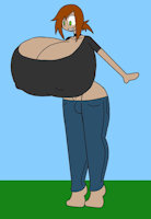 Sammy by BabyGirlVivian - male, human, hyper breasts, bustyboi, busty boy