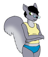 Bonnie and co new character: Robin Lafayette by BonnieandCo - female, squirrel, underwear, glasses, robin, character, nerd, slob, tank top, tanktop, rosaline, bonnieandco