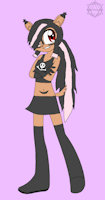 aimi by kadeathnas - female, skirt, lynx, pose, solo, evil, rocker, multicolored hair, aimi, kadeathnas, kashinadamouse