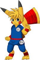 Nayias Saiyajin - ROF Arc by Nijayias - male, pokemon, blue, of, hair, martial, pikachu, spiky, arts, gi, saiyan, masculine, revival, saiyajin, rof, nayias, forost