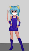 misa-chan by kadeathnas - cub, cat, feline, female, dress, collar, pose, solo, boots, twintails, misa, elbow gloves, kadeathnas