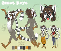 Elliot "Greasemonkey" Keys - Ref - by shani-hyena by Greasemonkey - female, piercings, adorable, goof, lemur, hyperactive, ring-tailed lemur, ringtailed lemur