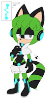Wasabi the Raccoon by SinnerTee - female, raccoon, sonic fan character, wasabi the raccoon