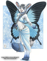 For RedRoseOfDeath by PoisonousVixen - fox, girl, woman, female, hybrid, panda, slave, blue, white, collar, vixen, sale, for, design, solo, women, cynthia, butterfly, comission, kacey, image, paid, poisonousvixen, baught, permission