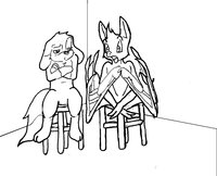 Candy Punished by asuraludu - dog, male, magic, bat, candy, oops, tofu, green sour string, the confectionaries