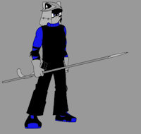 kamui by kadeathnas - cat, feline, male, gloves, master, mask, ninja, spear, pose, solo, weapon, kamui, hel, kadeathnas