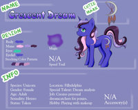 Crescent Dream by WetFox - female, reference sheet, oc, mlp, unicorn pony