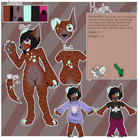 Huata character sheet by DukenTails - female, animals, smoking, bull terrier, rats