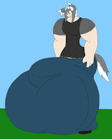 Allie Macfield by TheAmariaShadow - husky, male, god, wide hips, humanoid, hyper balls, hyper bulge, deity, hyper muscle