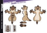 Titash Mapping Sheet 2009 by Titash - colors, meerkat, titash, character, sheet, mapping, views
