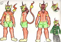 Justin Ref Sheet by ryanwolf - male, underwear, teenager, pokemorph, refsheet, pokemon - tame, monferno