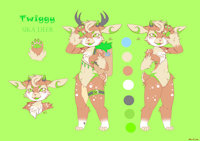 Twiggy the Sika Deer (Reference Sheet) by ToxicMiasma - kemono, leaves, cute, male, reference sheet, kawaii, deer, antlers, fursona, nature, sika deer, my fursona