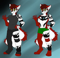Vergil (partial Hollow form) by VergilRedwolf - male, red wolf