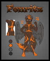 Let me introduce: NEW CHAR "Fenritz" (FEN) by SylasTempest - wolf, magic, orange, brown, grey, markings, wings, ref, badass, evil, mystical, refsheet, van, xd, crescent, dan, fen, canide, woolf, crescent0100, suveru, cheaty, suveruwoolf, fenritz