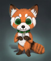 Quilly by Quillyfox - red, fox, male, hybrid, panda, anthro, collar, digital, furry, oc, tag, fursona, quilly