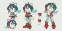 Sacred River the Mongoose by colormute - female, oc, boots, mongoose, sonic the hedgehog, mobian, sonic fan character, female/solo, sonic oc, multicolored hair, sacred river, skinny legs