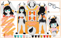 Annette's NEW Ref Sheet - By BunnyBB by AnnabellRose - yellow, leaf, leaves, cute, bunny, female, rabbit, hybrid, glasses, thick, orange, adorable, gray, gold, pink, black, white, fall, deer, chibi, grey, markings, marking, sweet, bow, sheet, horns, soft, horn, ref, corset, antlers, jackalope, reference, curvy, thighs, antelope, hips, autumn, fa, antler, furaffinity, bunny rabbit, bunnybb