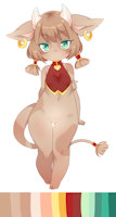 thingy auction by NiniiDawns - cute, small, female, belly, cow, ears, horns, earrings, adoptable, auction