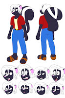 Reference Sheet - Jareth May by Backlash - male, skunk, charactersheet