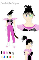 Scarlet the Saiyan Ref Sheet by Itachislilgirl - female, dragonball, dragon ball, saiyan, xenoverse