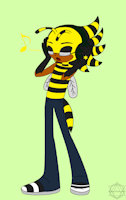 .:Tribal Bee:. Jota by xxGhostfactor12xx - male, insect, nerdy, bumblebee, sonic fan character, ebony