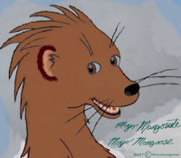 Copyright Notice - French & English by moyomongoose - male, fursona, mongoose, cipyright notice