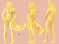 Ref sheet V1 by Goodad - male, muscle, werewolf, goo, slime, bara, beefy pecs, beefy abs