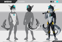 Misha Reference by Wynand - male, reference sheet, shark, reference