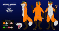 Rainbow Starfox - Reference Sheet (2017) by RainbowStarfox - fox, male, reference sheet, red fox, ref, ref sheet, reference
