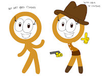 Cassie's reference by enophano - female, reference, cowgirl, cassie, stick figure, enophano