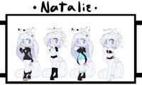 Natalie Ref Sheet by oreodespair - white fox, sonic character