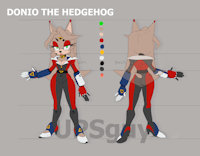 Donio Ref by UPS - female, reference sheet, hedgehog, sonic, ref, ref sheet, reference, mobian, sonic fan characters