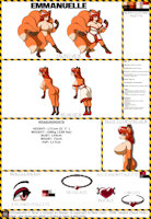 Emmanuelle Refsheet by MisutaaHakkusuueru - female, reference sheet, anthro, vixen, large breasts, nine tailed fox