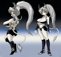Hakuneko by MisutaaHakkusuueru - female, mutant, large breasts, white lioness, hakutaku, bai ze, hakuneko, haku getsumen, resurrected character