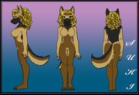 Updated Suki by sukiwolfram - commission, ref sheet, german shepherd dog, female/solo
