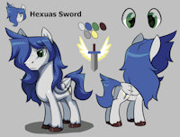 Hexuas Sword by Moonseeker - male, stallion, heterochromia, pony, wings, oc, mlp, pegasus