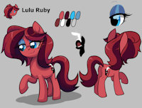 Lulu Ruby by Moonseeker - female, reference sheet, equine, pony, reference, earth pony, female/solo