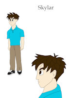 Skylar Ref Sheet by Itachislilgirl - male, human, brother, dragonball, dragon ball, xever, xenoverse