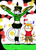 Aya Cheerleader by Zcomic - electronic, electronica, cheerful, gatito, catwoman, female cub, gata, cheerleading, female?, catastrophe, gatoamante