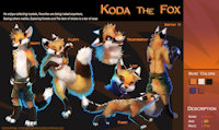 Koda The Fox Ref Sheet by Hirousan - fox, cute, adorable, paws, anthro, fluffy, chibi, furry, happy, ref sheet, furs, fluff, cuddly, koda, hirou-san, hirousan