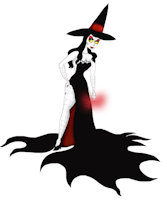 Kimmiel by FIREWOLF1990 - comedy, female, horror, ghost, villain, witch, tim burton, original character, beetlejuice, villainess